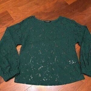 Banana Republic women’s green laced long sleeve blouse size XS